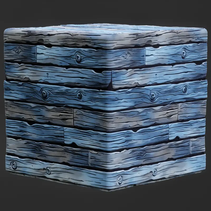 Stylized Blue Grey Wood Seamless Texture