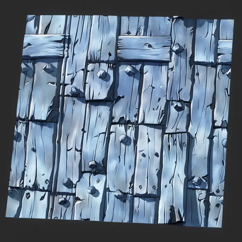 Stylized Blue Wood Seamless Texture