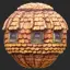 Stylized Brown Roof and Window Seamless Texture