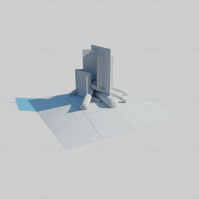 Stilisiertes Lagerfeuer 3D-Modell