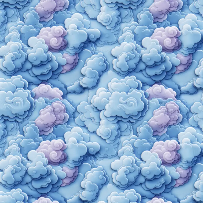 Stylized Cartoon Clouds Seamless Texture