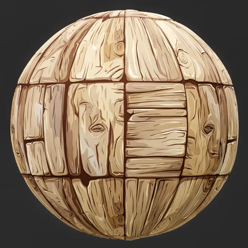 Stylized Cartoon Hand Painted Wood Seamless Texture