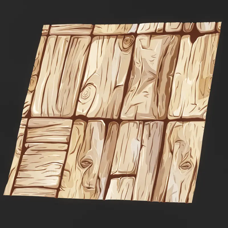 Stylized Cartoon Hand Painted Wood Seamless Texture