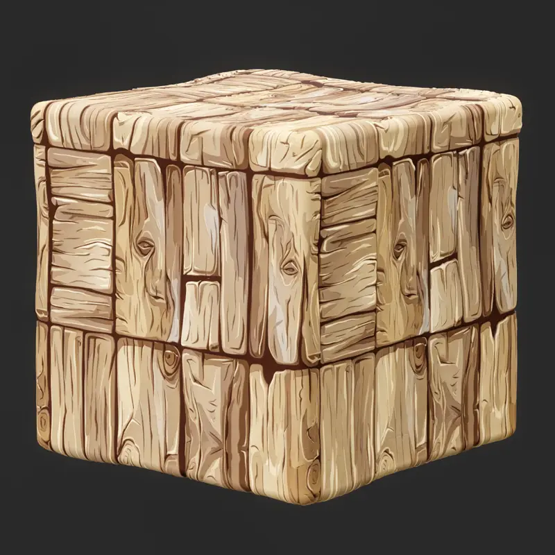 Stylized Cartoon Hand Painted Wood Seamless Texture