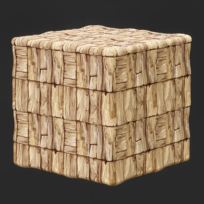 Stylized Cartoon Hand Painted Wood Seamless Texture