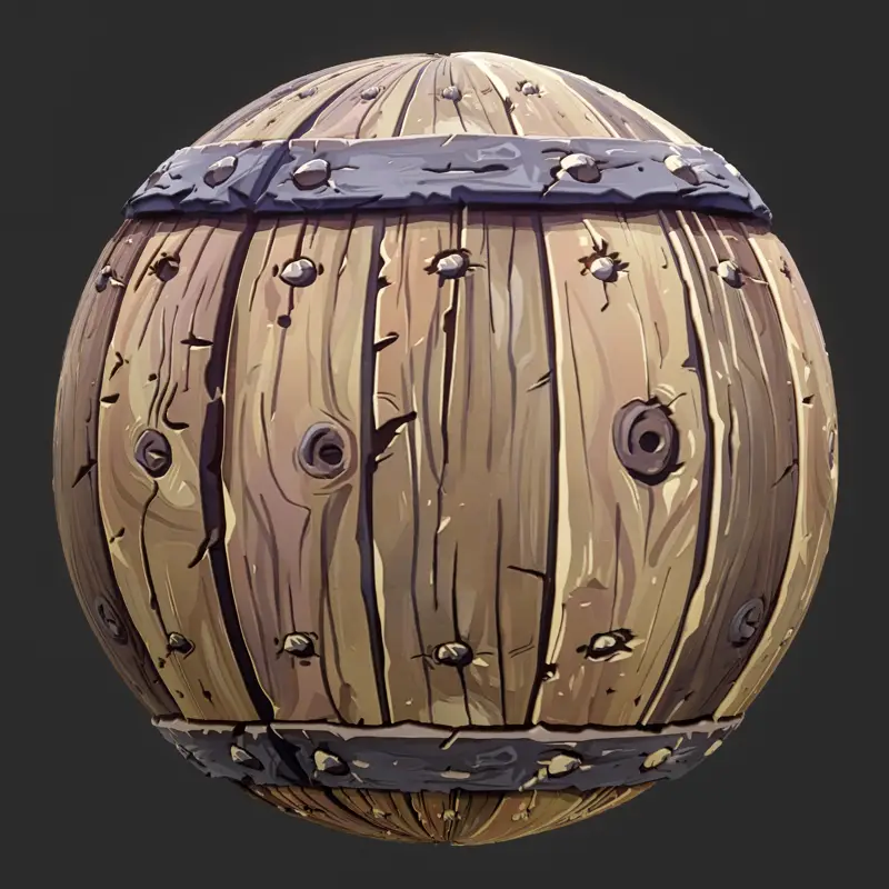 Stylized Cartoon Wood Fence Seamless Texture