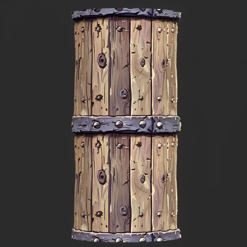 Stylized Cartoon Wood Fence Seamless Texture