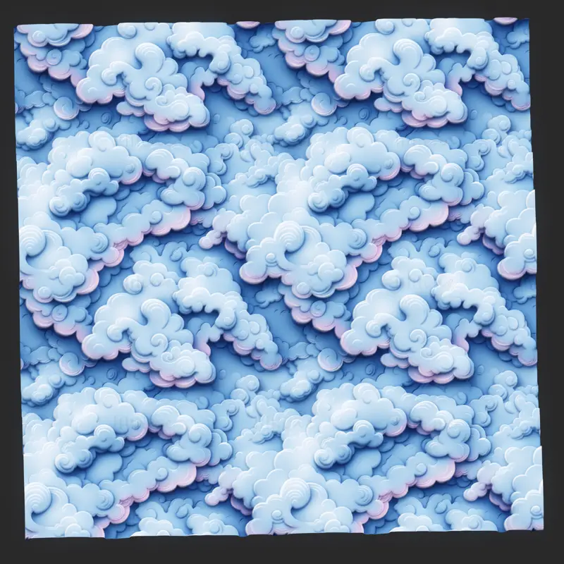 Stylized Color Clouds Seamless Texture