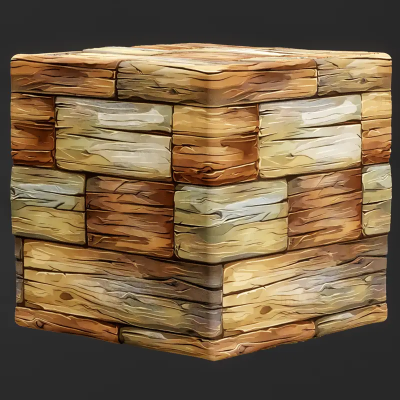 Stylized Colored Wood Seamless Texture