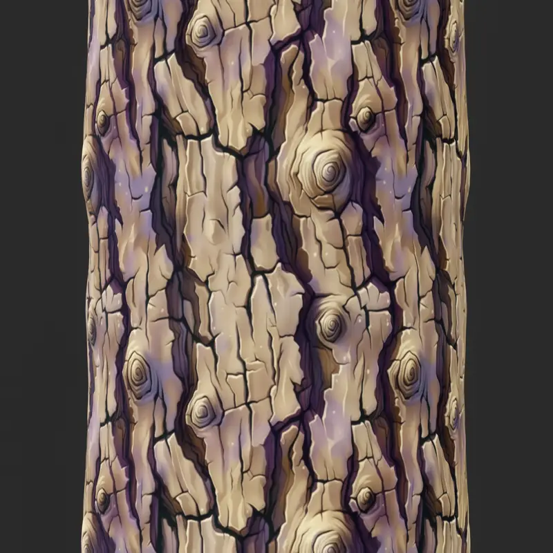Stylized Cracked Bark Seamless Texture
