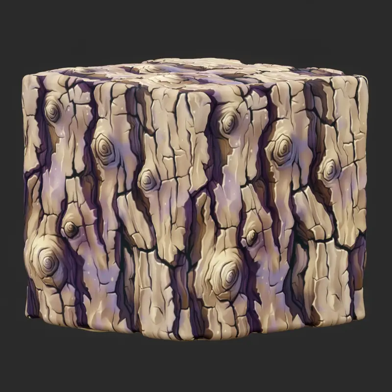 Stylized Cracked Bark Seamless Texture