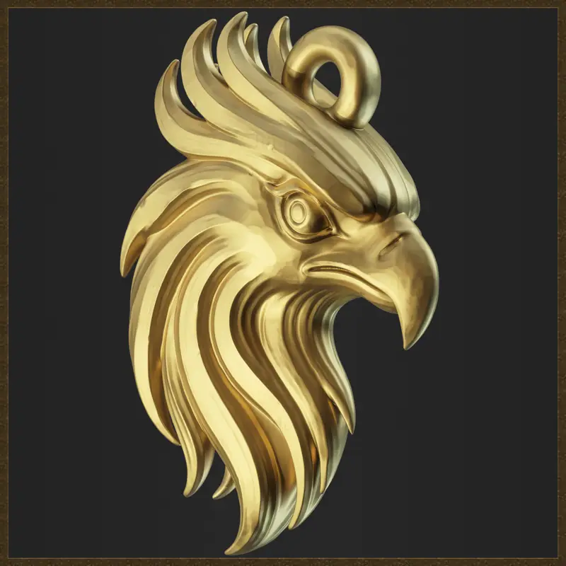 Pendentif tête d'aigle stylisé, modèle d'impression 3D