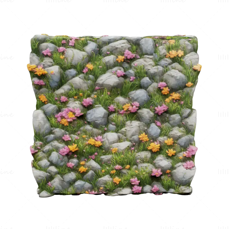 Gestileerde grond Rock en bloem naadloze textuur