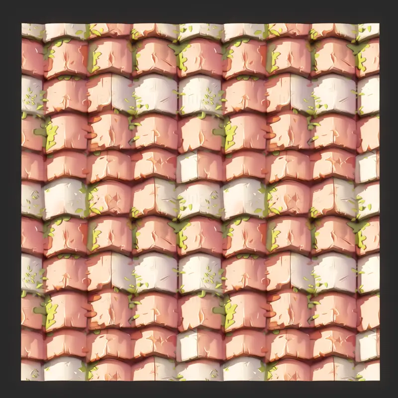 Stylized Handpainted Roof Seamless Texture