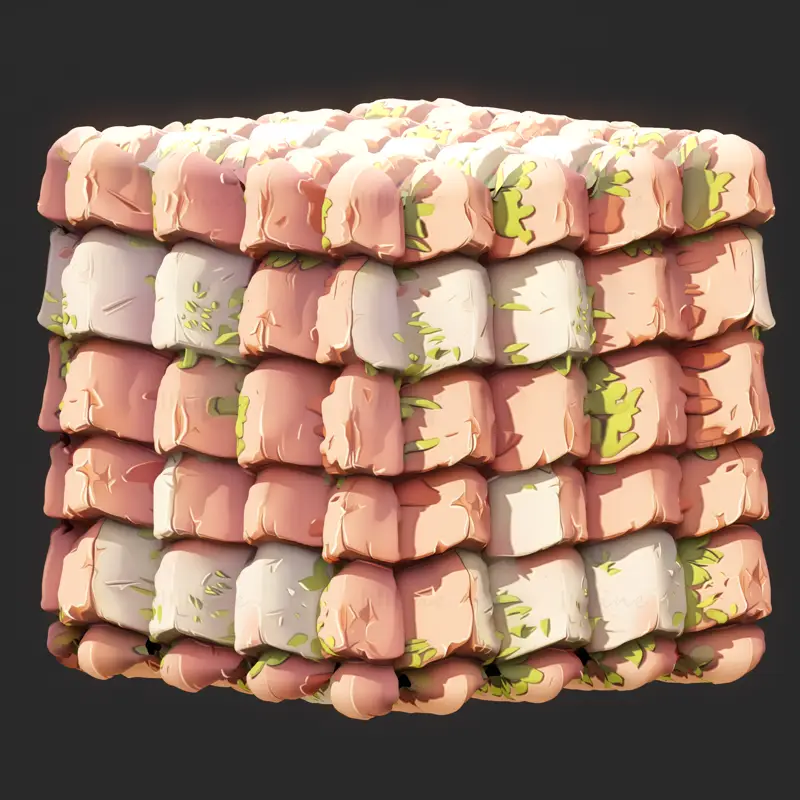 Stylized Handpainted Roof Seamless Texture