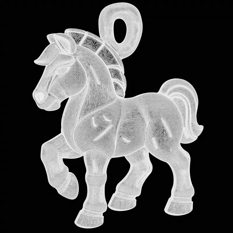 Modèle d'impression 3D de bijoux à breloques en forme de cheval stylisé