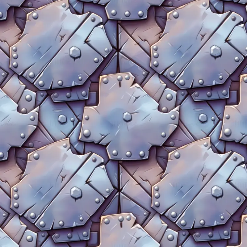 Stylized Metal Armour Plate Seamless Texture