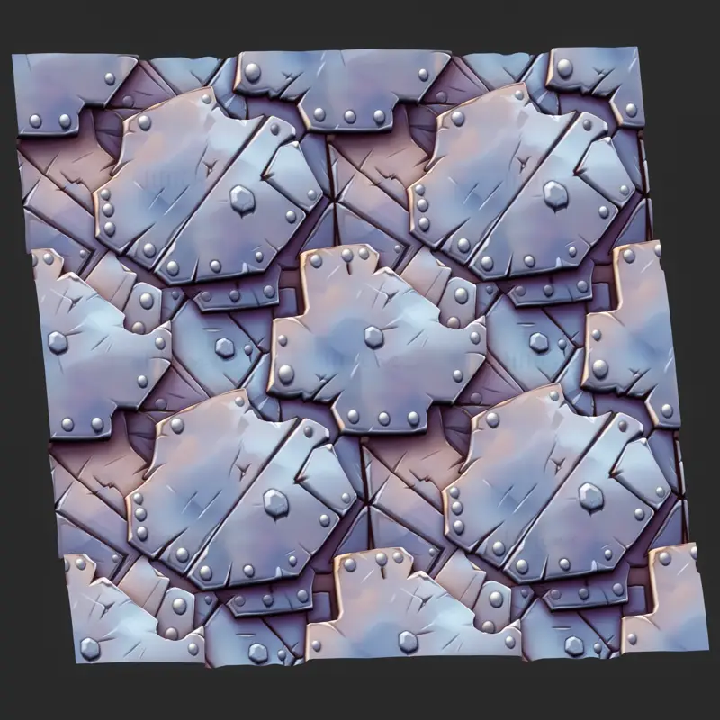 Stylized Metal Armour Plate Seamless Texture