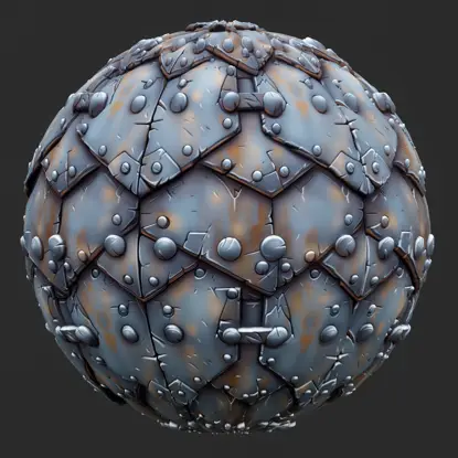 Stylized Metal Plate Seamless Texture Material