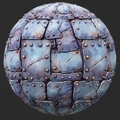 Stylized Metal Plate Seamless Texture ready for game