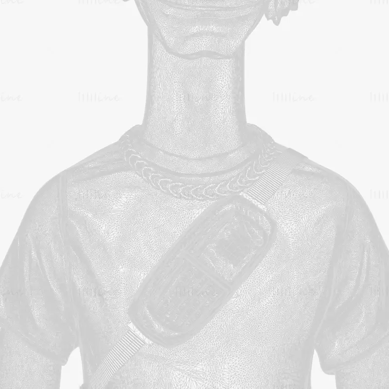 Escultura não realista de busto de macaco Modelo 3D