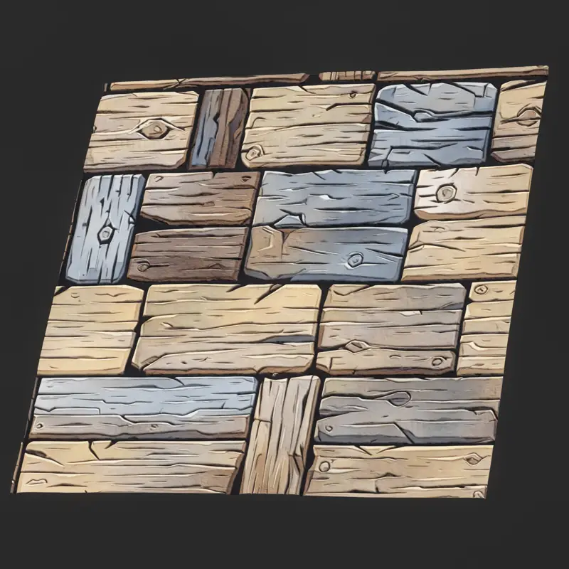 Stylized Multi-color Splicing Wood Seamless Texture