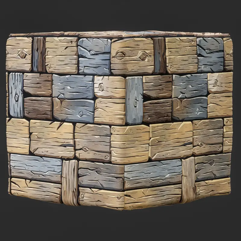 Stylized Multi-color Splicing Wood Seamless Texture