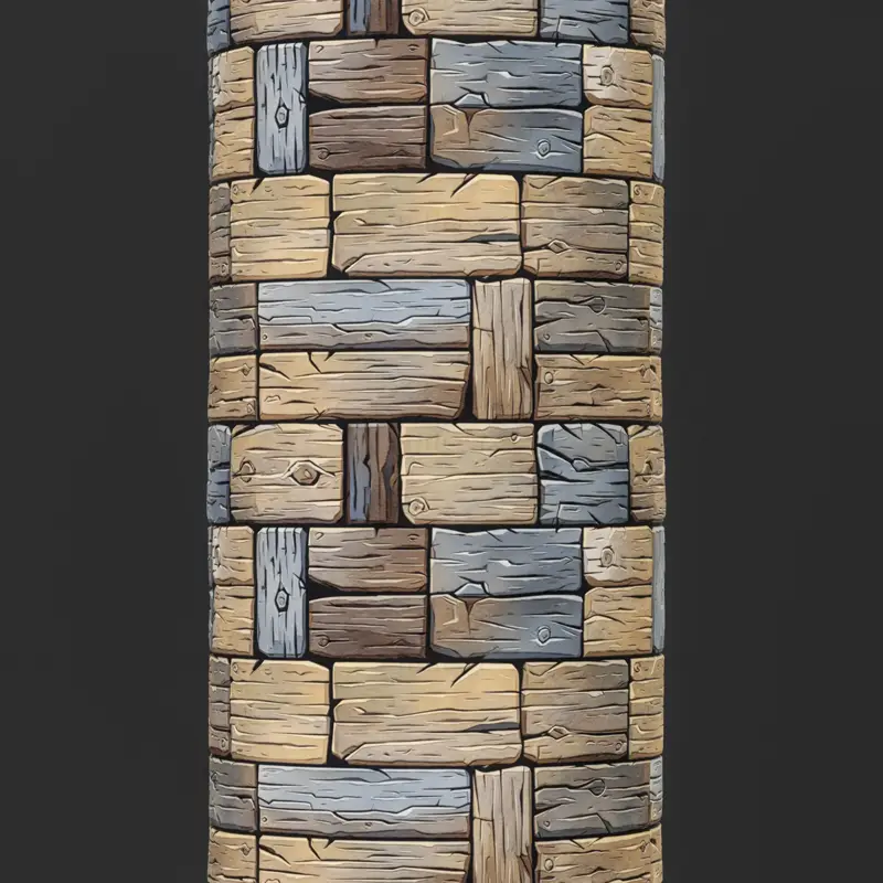 Stylized Multi-color Splicing Wood Seamless Texture