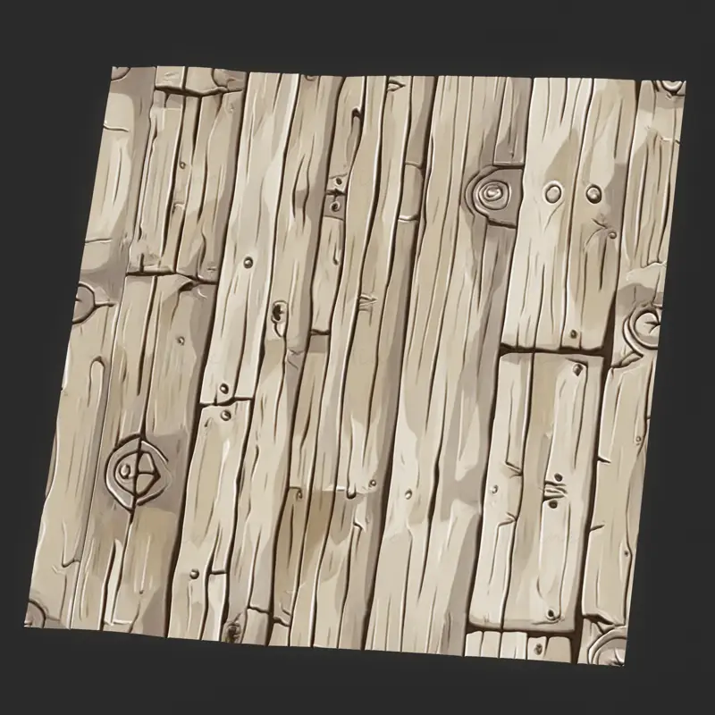 Stylized Nature Wood Board Seamless Texture