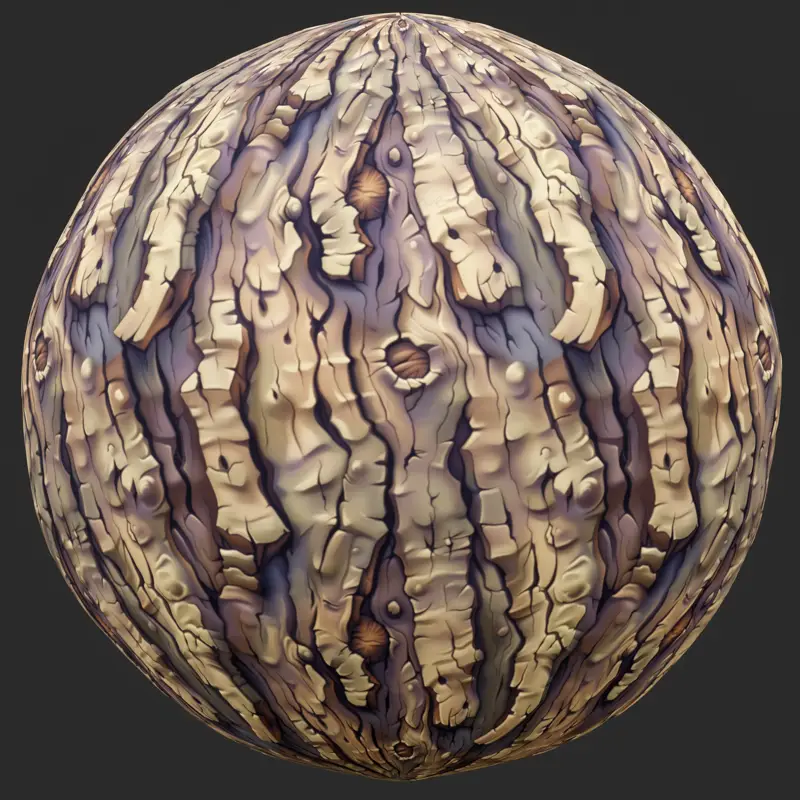 Stylized Old Bark Seamless Texture