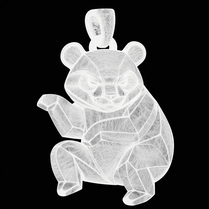风格化熊猫珠宝吊坠设计3D打印模型