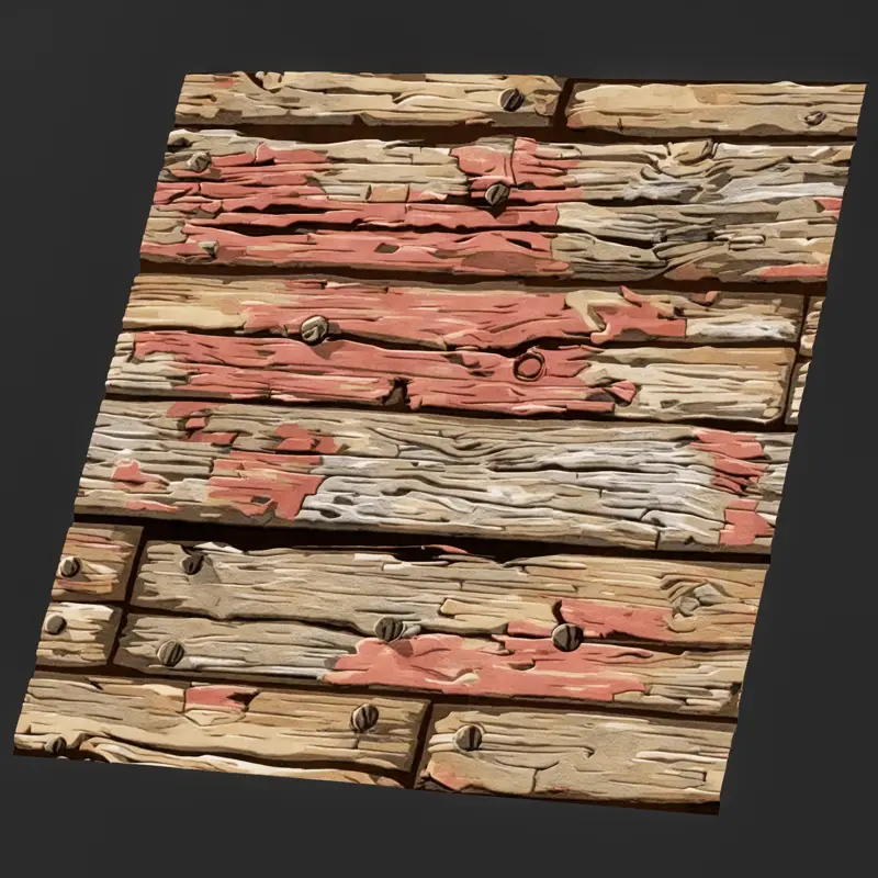 Stylized Red Color Wood Seamless Texture