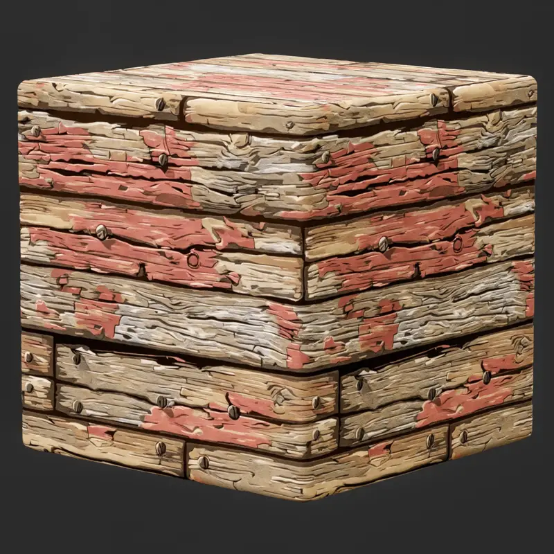 Stylized Red Color Wood Seamless Texture