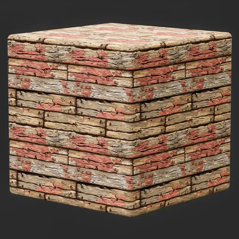 Stylized Red Color Wood Seamless Texture