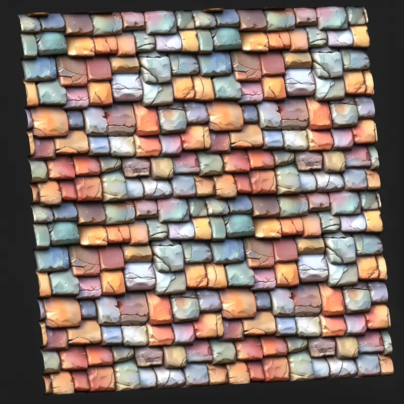 Stylized Rock Roof Seamless Texture PNG