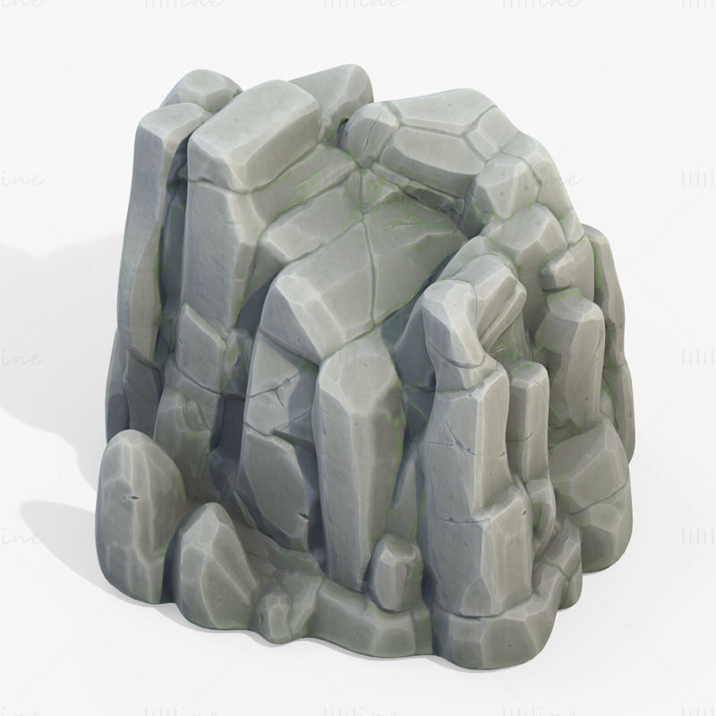 Acantilado de piedra de roca estilizada modelo 3d
