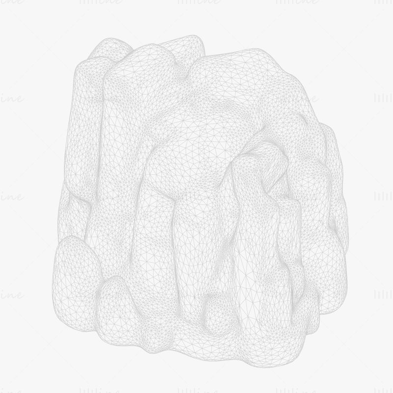 Стилизованная каменная скала 3D модель