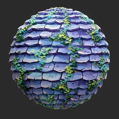 Stylized Roof and Leaves Seamless Texture