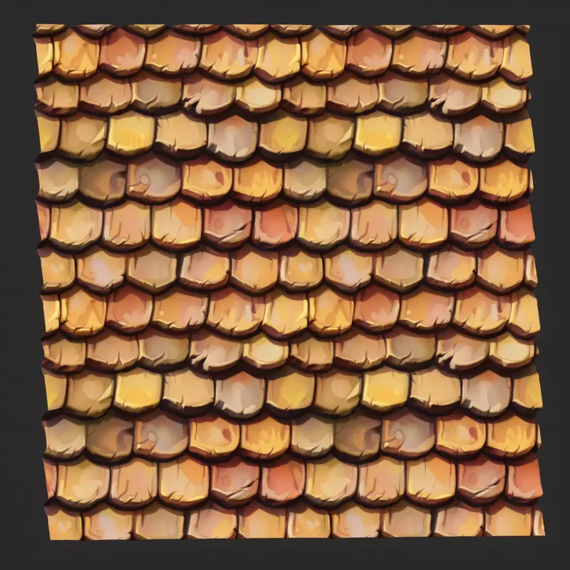 Stylized Roof Tiles Seamless Texture