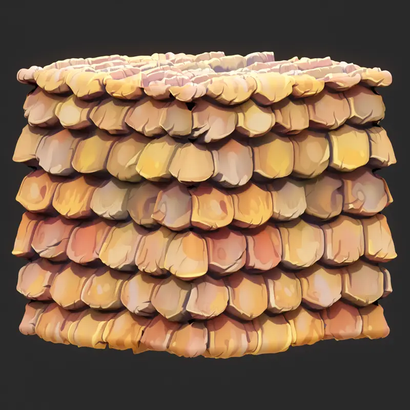 Stylized Roof Tiles Seamless Texture