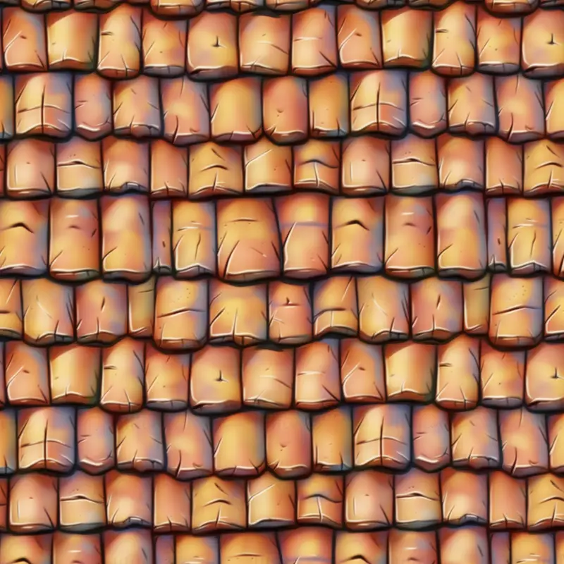 Stylized Roof Tiles Seamless Texture