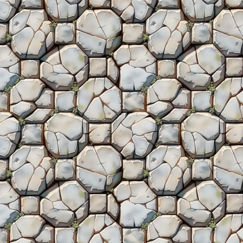 Stylized Round Rock Floor Seamless Texture