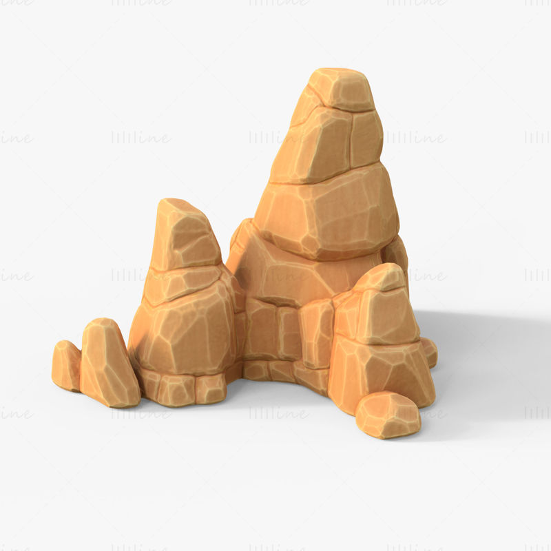非現実的な砂岩の岩の 3D モデル パッケージ
