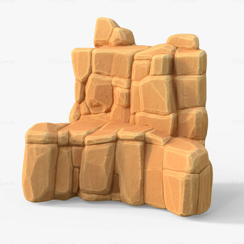 Stylized SandStone Rock 3D Model Pack