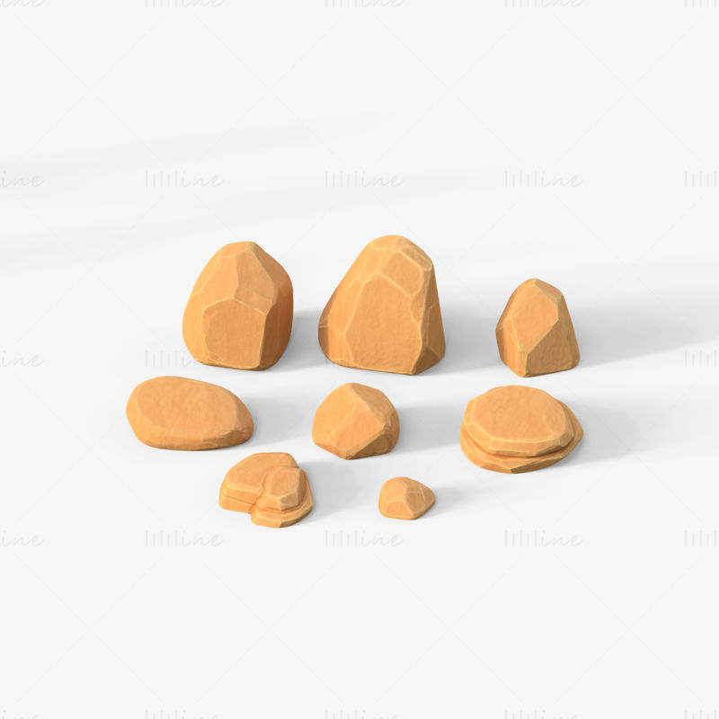 نموذج غير واقعي لصخور الحجر الرملي ثلاثي الأبعاد