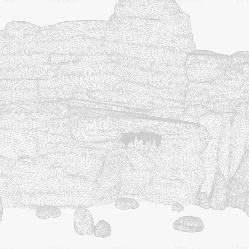 Nem valósághű homokkő szikla 3D modell