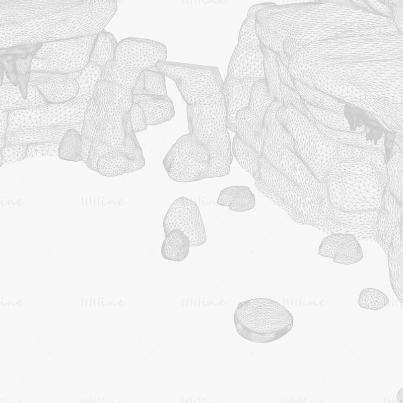 非現実的な砂岩の岩の 3D モデル パッケージ