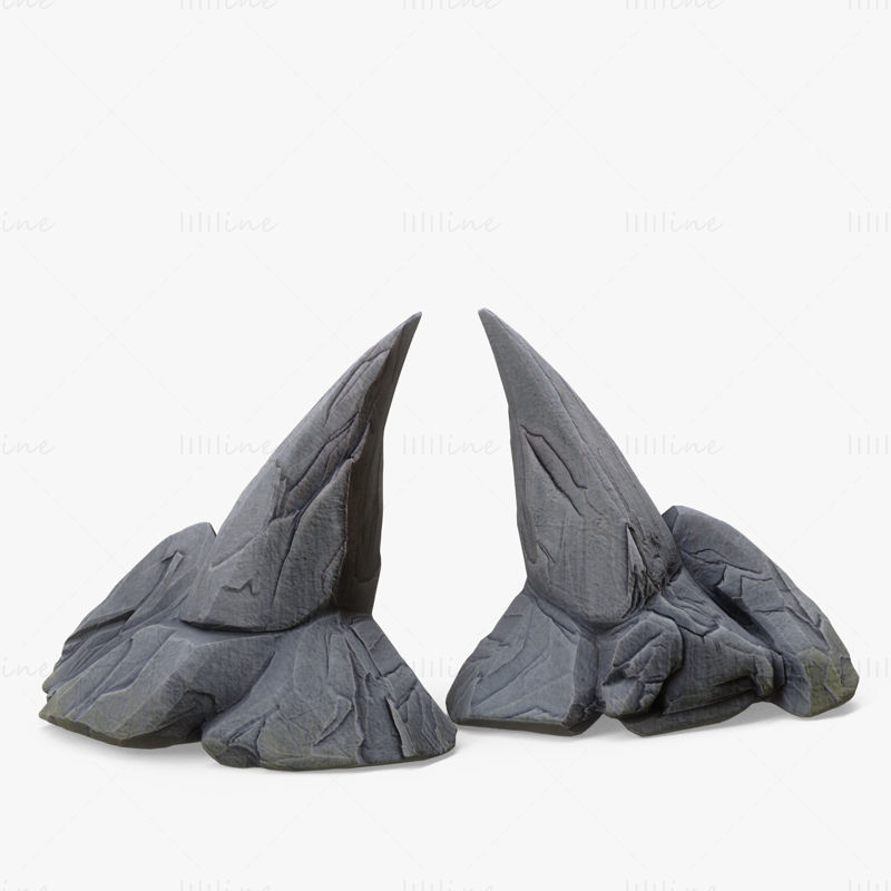 Stilizált Sharp Rock 3D-s modell