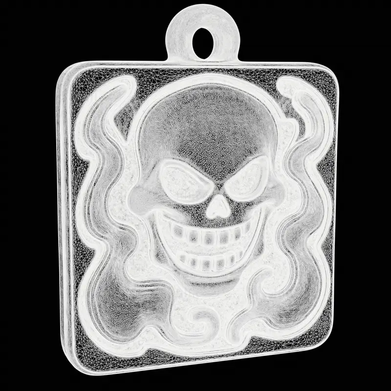 Stylized Skull Pendant Jewelry Design 3D Print Model