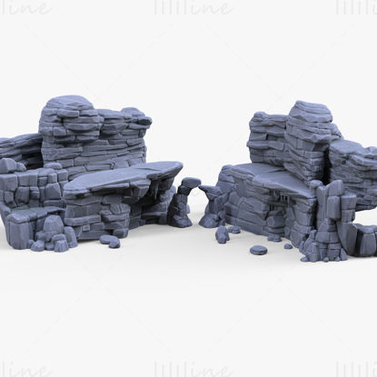 Modelo 3D de roca no realista